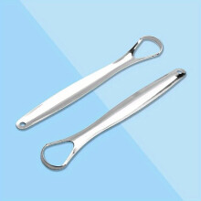 2PCS Stainless Steel Tongue Cleaners - Reusable & Anti-Rust, Gentle on Gums, for Fresh Breath & Plaque Removal