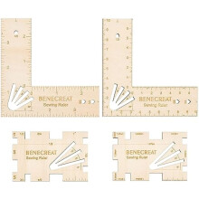 2 Sets Sewing Measuring Gauge Wood Knitting Quilting Ruler Seam Allowance Ruler Sewing Tool for DIY Sewing Craft Sewing Accessories 2pcs/Set