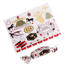 100PCS Candy Wrappers Wax Paper for Christmas Sweets Caramel Twist Oil Proof Holiday Design