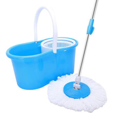 360 Degree Spin Mop with Bucket, SelfWringing Microfiber Mop, Adjustable Handle, Dual Mop Heads for Home Cleaning
