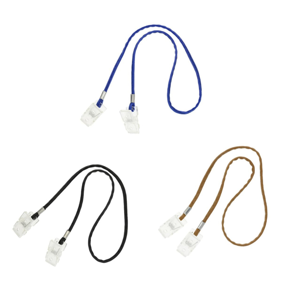 3pcs PU Bib Clips and Napkin Holder Set with Secure Clip Lock and AntiLost Mask Strap for Dining and Travel