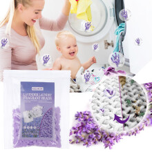 Nieuwe wasmiddelgeur met lavendel en parelgeur, kleurbeschermende wasverzachter.