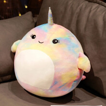 Mub- Squishmallow Series Unicorn Purple Cat Dazzling Pig Doll Small Flying Dragon Doll Color Round Eye 25cm 170g
