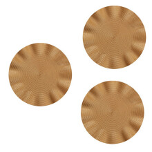 Wave Round Placemat, Round Anti-Scalding Mat, Dining Table Insulation Western-Style Placemat, Kitchen Table Mat,Gold