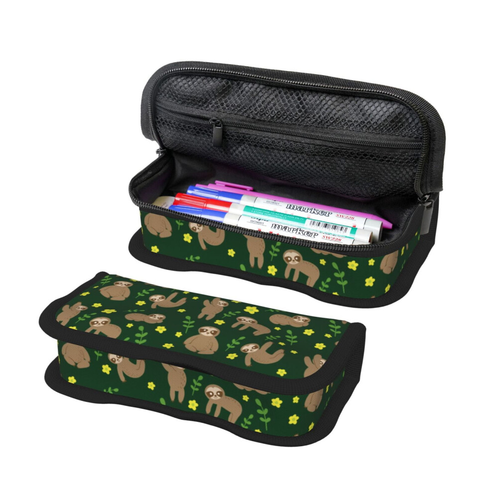 MGEZCOO Canvas Pencil Case â Durable, Multi-Functional, with Double Zipper, Ideal for Stationery and Makeup