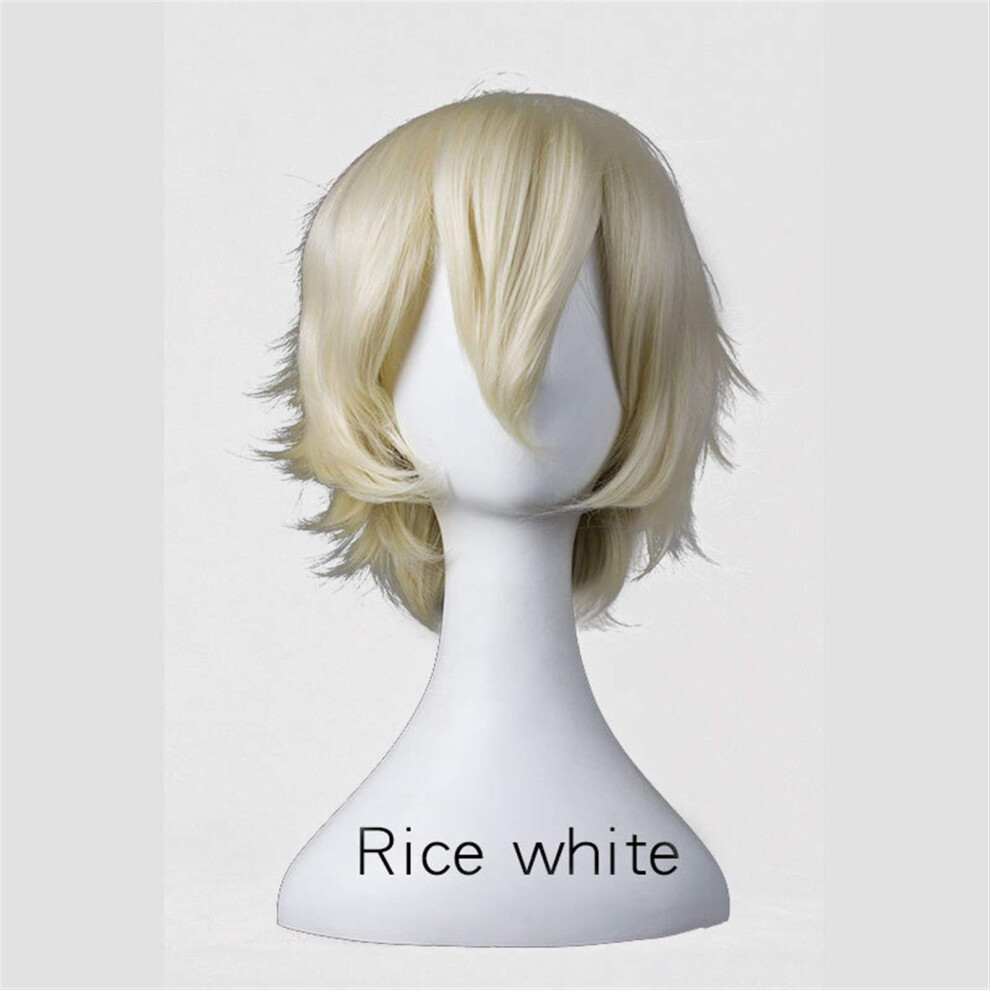 Unisex Synthetic Wig 30Cm Short Silky Fiber Natural Look For Cosplay And Costume Party, 17 Colors