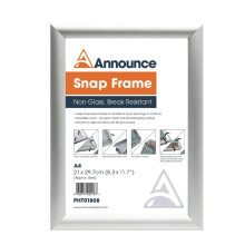 Hampton Frames SNAP Poster Certificate Photo Display Snap Frame Silver A4 (21x30cm) SNAPA4S