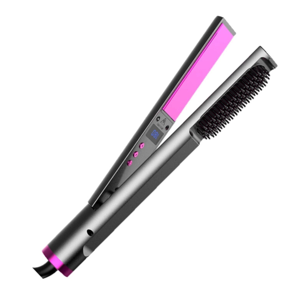 Hair Straightening Comb with Ceramic Ionic Plates, Fast 30s Heat Up, 10 Temp Levels, Auto Shutoff