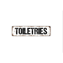 (Aluminiu metalic) Semn de toaletă pentru baie, indicator stradal metalic rustic sau placă de nume pentru ușă, dimensiune: 4x16 inch