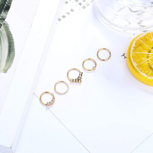 Σκουλαρίκια Jstyle Daith, 16G από ανοξείδωτο ατσάλι, χόνδρος έλικας, τράγος μύτης, 1