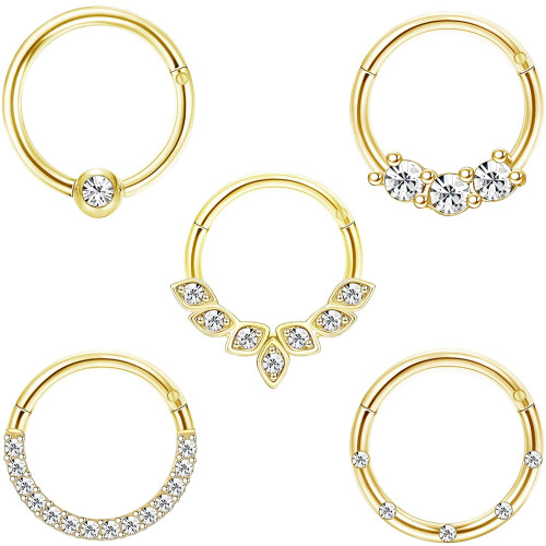 Σκουλαρίκια Jstyle Daith, 16G από ανοξείδωτο ατσάλι, χόνδρος έλικας, τράγος μύτης,