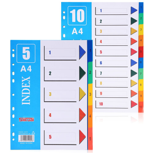 Intercalaires de classeur A4 à onglets, 2 pièces, pour une organisation optimale.