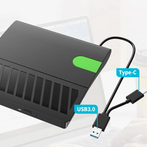 Lecteur/graveur DVD/CD externe mince USB 3.0 Type-C pour ordinateur portable/PC (D) 1