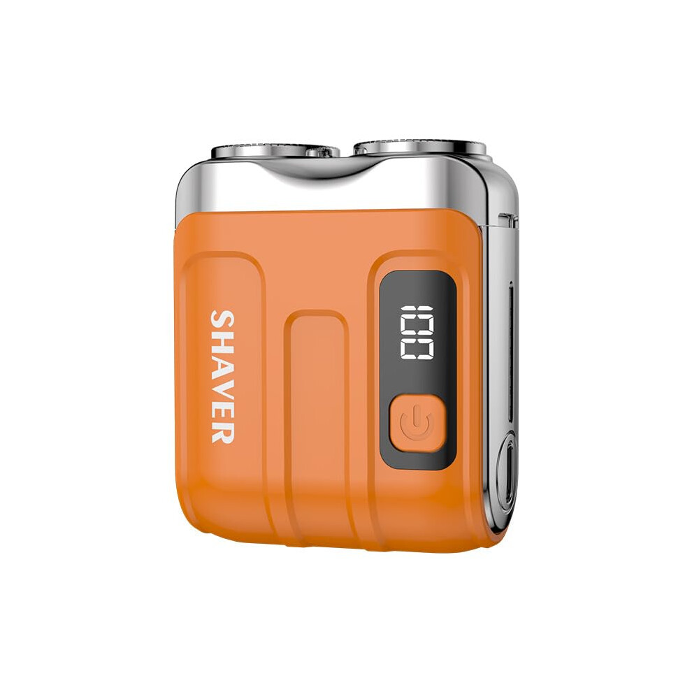 Orange Electric Shaver For Men Cordless Flex Shaving With Washable Head And Ergonomic Grip,
