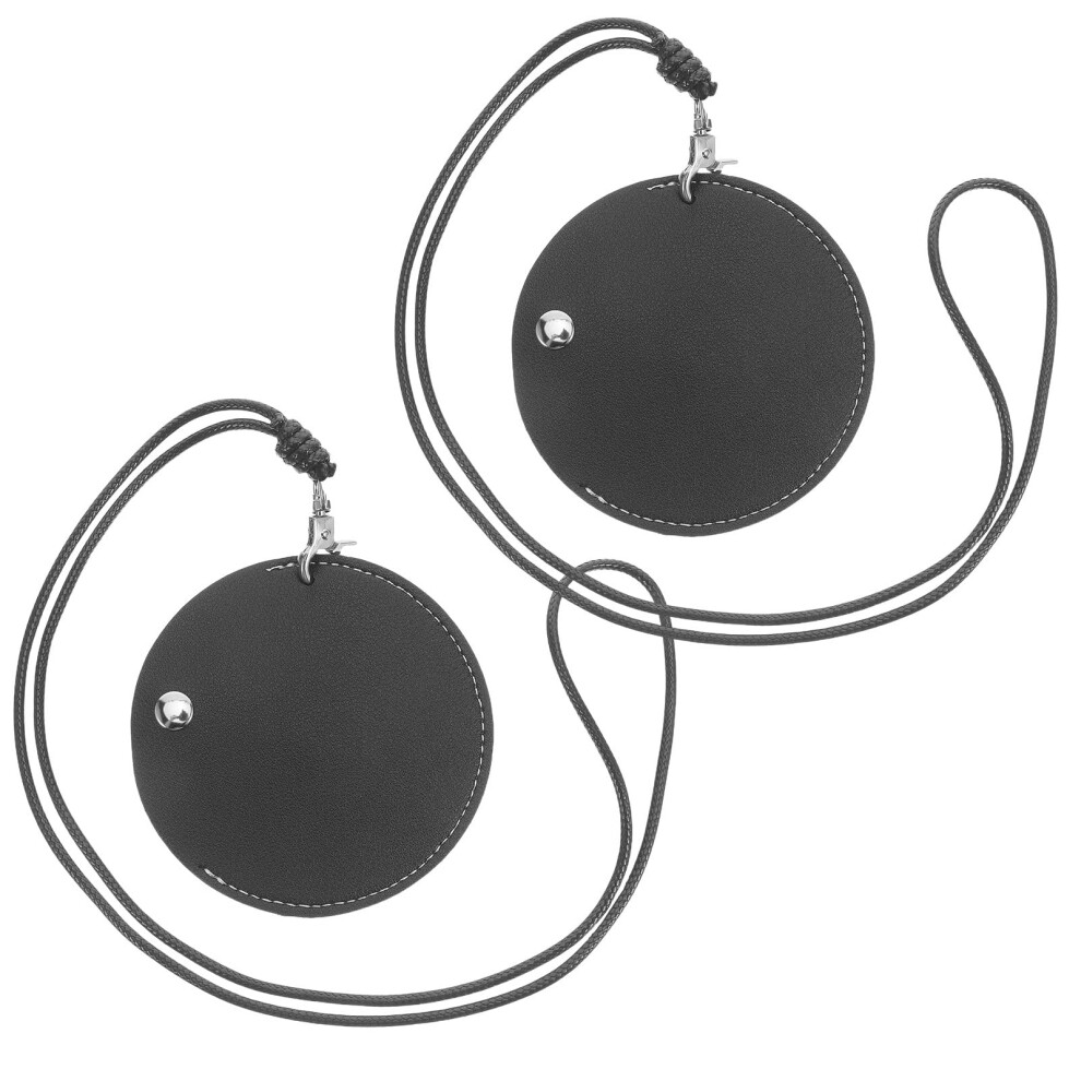 2Pcs Pu Leather Earphone Case With Hanging Strap, Compact Travel Earbuds Carrying Pouch For Protection 9164114995728