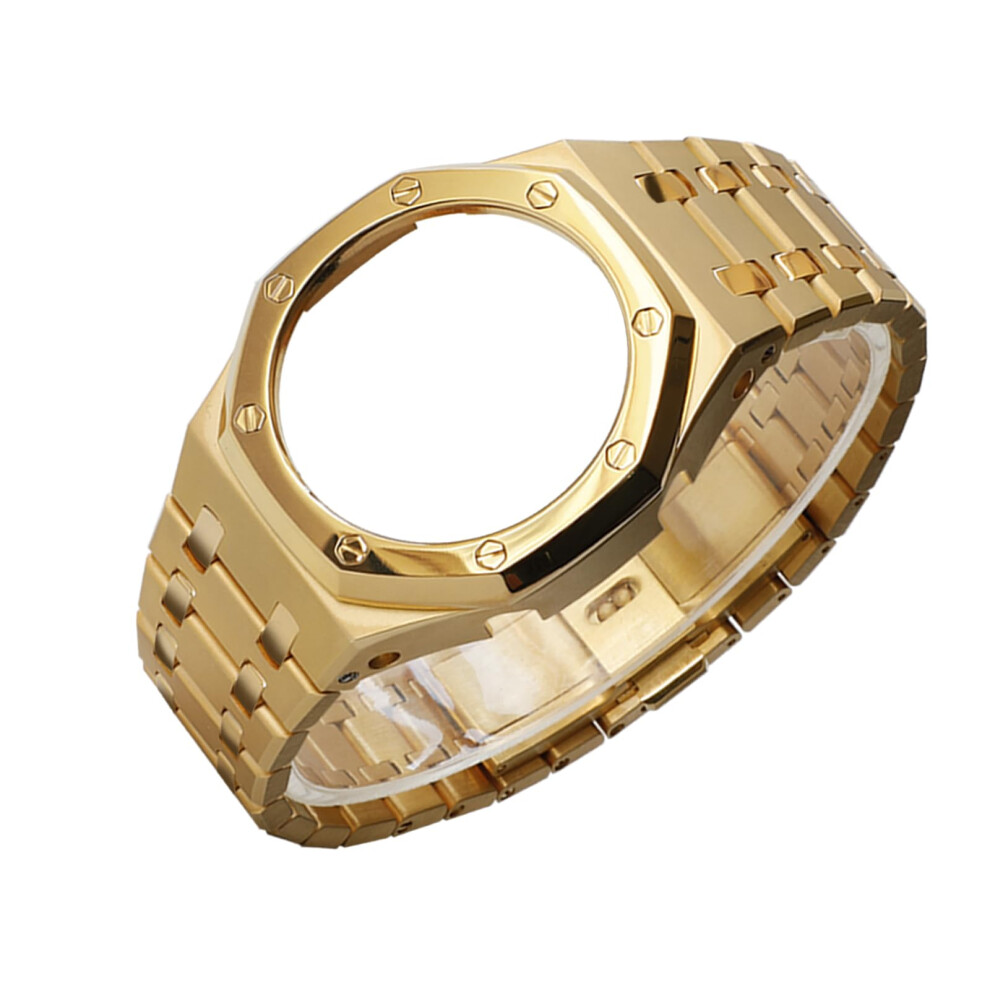 Ga2100 Metal Case Mod Kit 316L Stainless Steel Sandblasted Case With Polished Bezel Strap For Ga2110 Gab2100 Gold 9164114995773