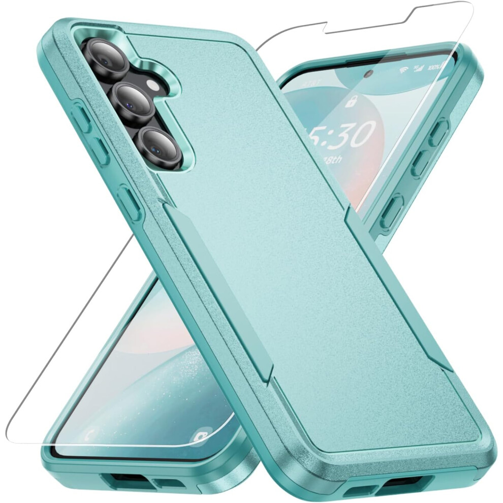 Samsung Galaxy S24 Fe Case With Hd Screen Protector - Military Grade Drop Tested Rugged Shockproof Protective Case, Green 9482828484223
