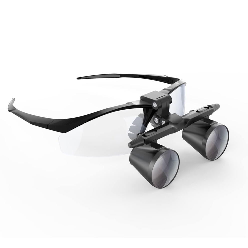 Black Dental Surgical Loupes 3.5X Magnifier Glasses With 420Mm Working Distance And Adjustable Pupil Distance,