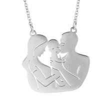 Chain Necklace Bright Finish Birth Necklace Kid Gift