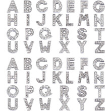 52 Stück Alphabet AZ Buchstaben Schiebeanhänger Strassperlen 8mm Loch Schiebebuchstaben Alphabet Buchstaben