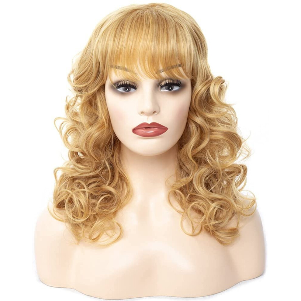 Unisex 45Cm Curly Synthetic Wig For Women Natural Looking Heat Resistant Fiber Cosplay Hair
