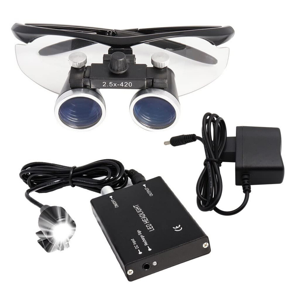 Light Dental Surgical Loupes 2.5X 3.5X With Adjustable Led Head Mounted Binocular Magnifier For Dentist