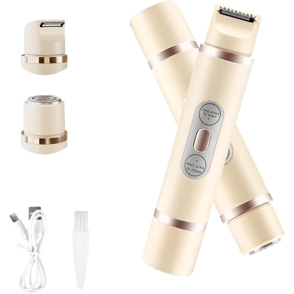 Brown Electric Lady Shaver 2 In 1 Wet And Dry Women's Electric Razor Painless Hair Removal