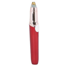 Eyebrow Trimmer and Facial Hair Remover for Women, Painless USB Rechargeable with Light, Red