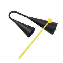 Cowbell Double Bell Percussion Black Metal Dual Tone Instrument with Plastic Beater for Sporting Events