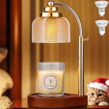 Candle Warmer Lamp with Timer and Dimmer, Adjustable Height for Jar Candles, Fast Fragrance Release, Gold