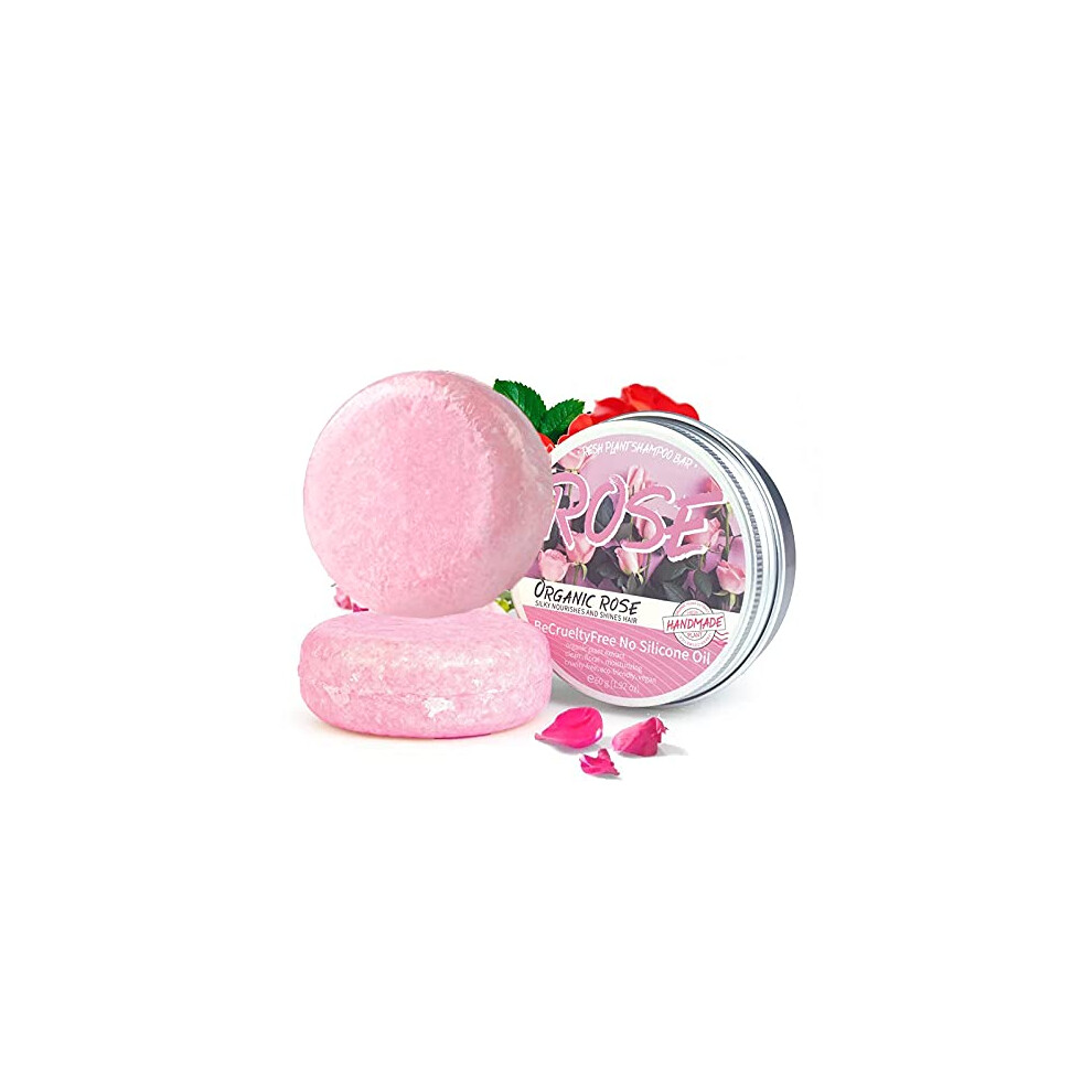 Natural Rose Shampoo Bar Set of 2 â Organic Handmade, Deep Hydration, Shine Boost, EcoFriendly