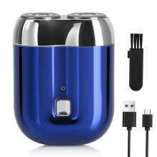 Electric Shaver for Men Dual Head Speed USB Rechargeable IPX6 Waterproof Compact Travel Razor Blue