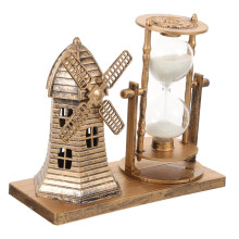 Vintage Lighthouse Hourglass Table Clock Nautical Retro Centerpiece for Living Room Office