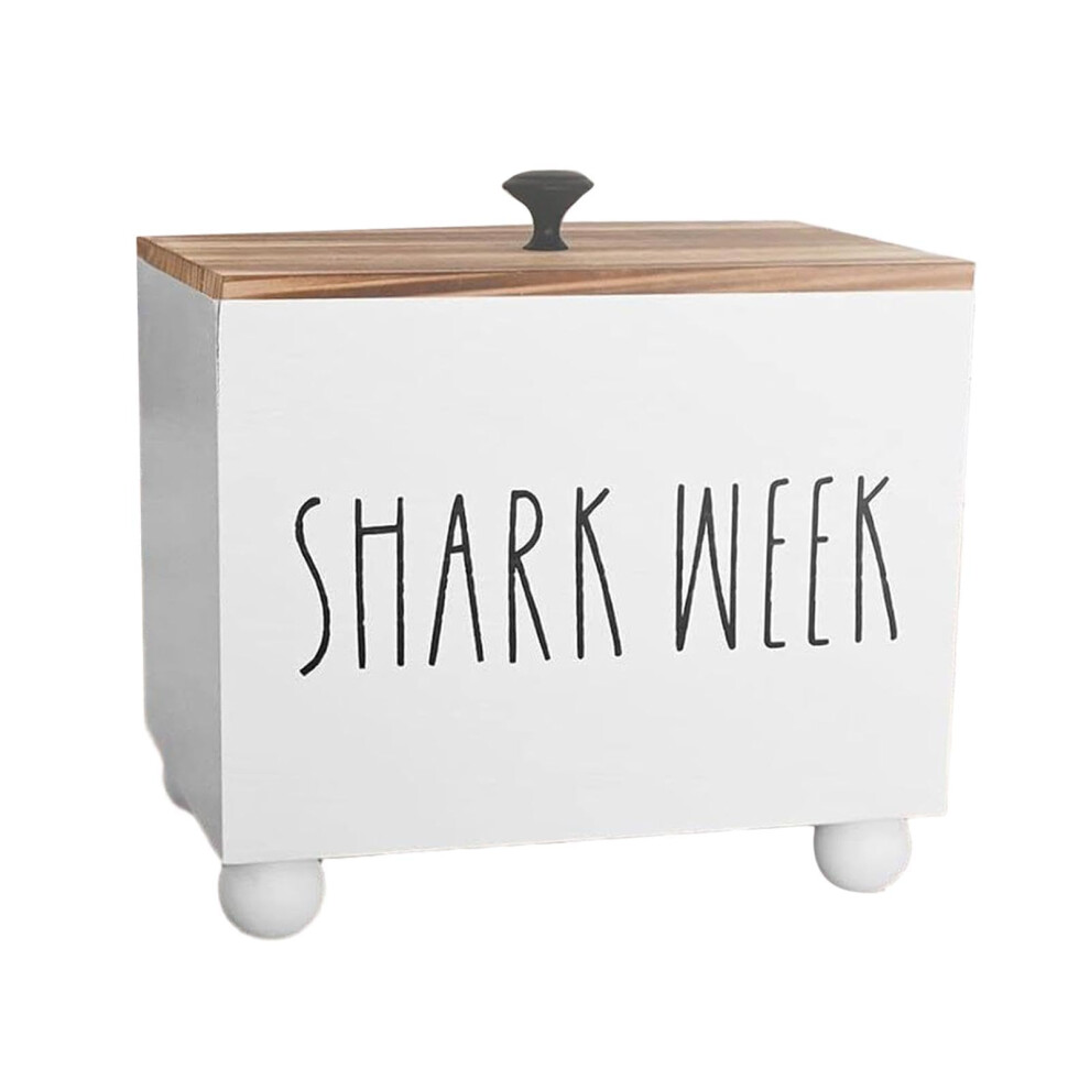 Tampon Organizer Solid Wood Bathroom Storage Box with DustProof Lid and Triple Compartments