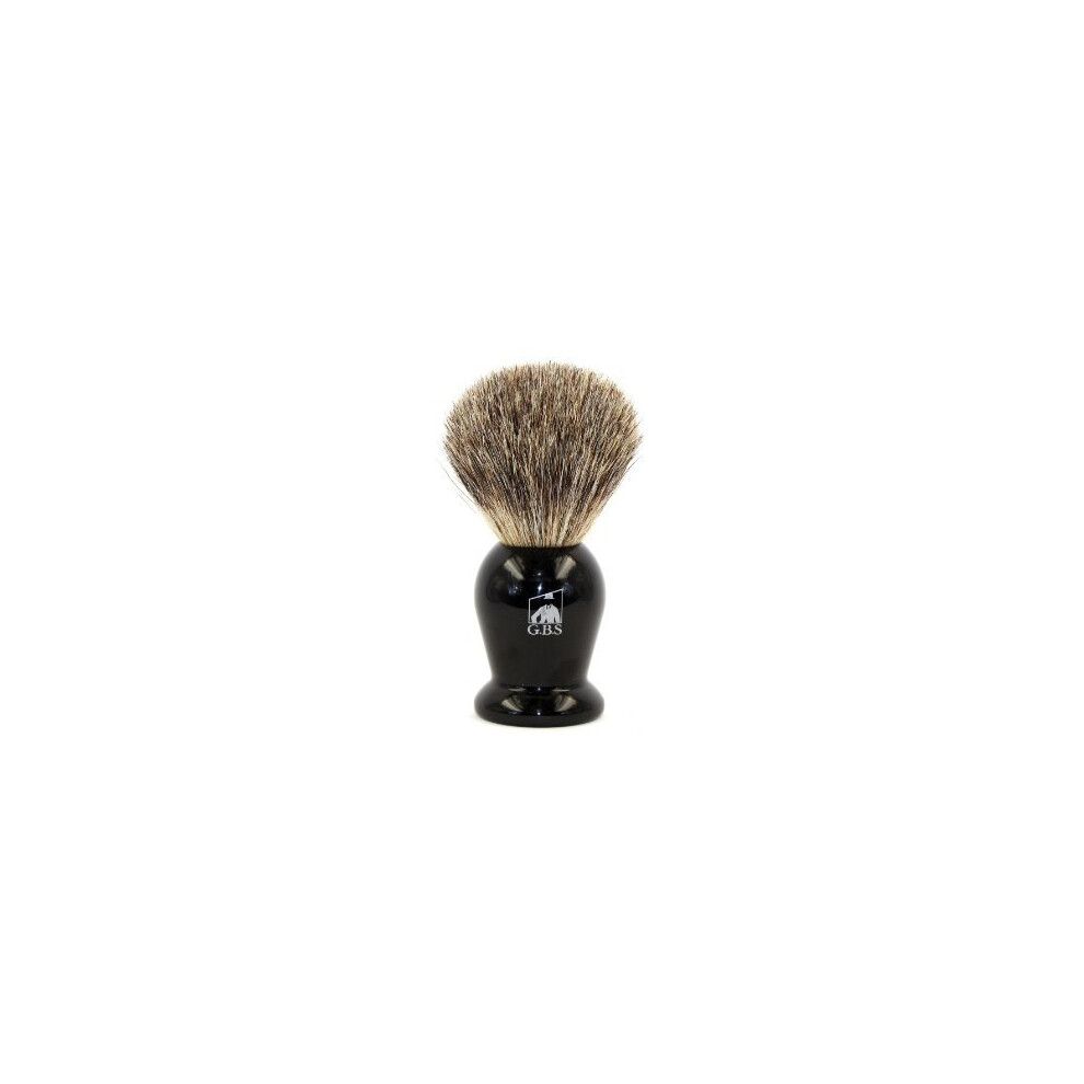 Black Pure Badger Bristle Shaving Brush With Resin Handle For Wet Shaving And Gift Packaging