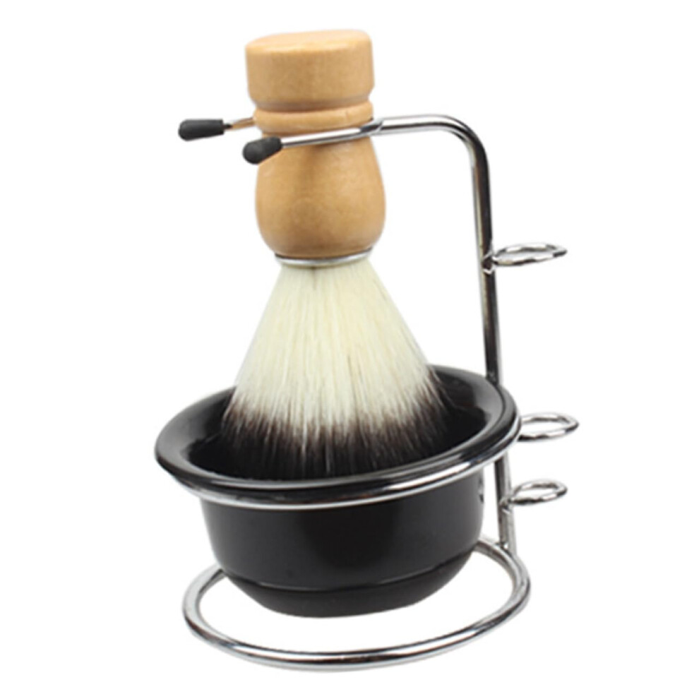 Men's Shaving Kit with Stand, Stainless Steel Shaving Brush and Bowl, Soft Bristles for Wet Shave