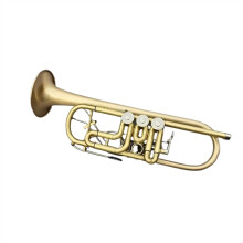 Bb Trumpet Gold Lacquer Brass Professional Instrument with Leather Case and Precision Valve Action