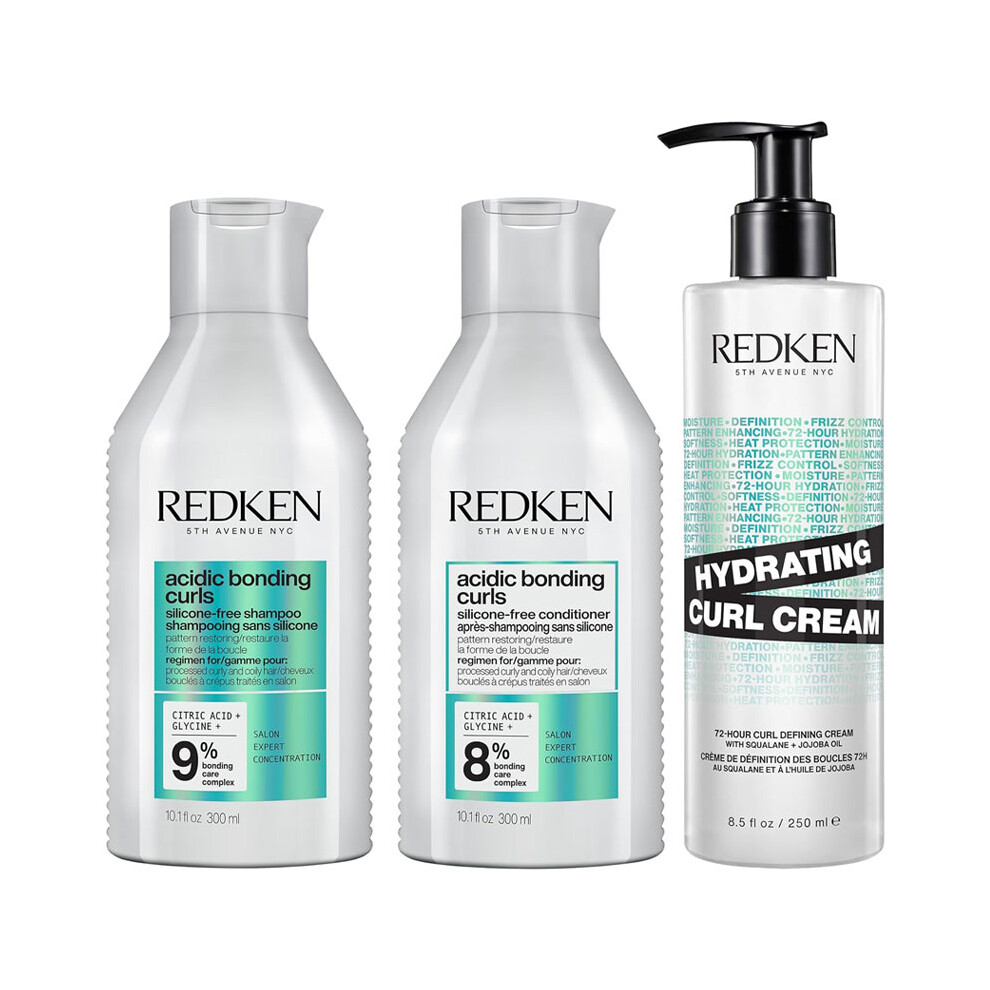 Redken Acidic Bonding Curls Shampoo 300Ml, Conditioner 300Ml & Hydrati