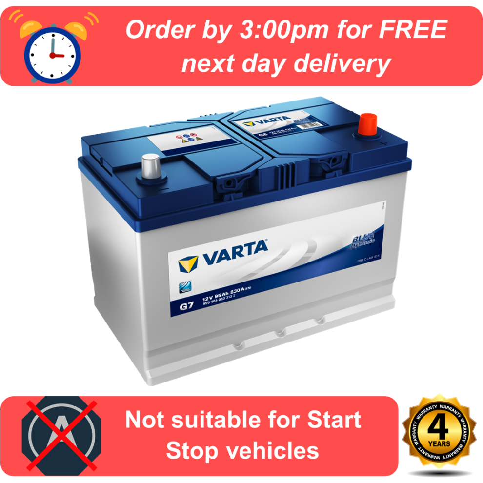 Varta G7 335 Type Battery Hyundai Tucson 20 Crdi Tl 20152021 Blue