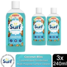Surf Concentrated Disinfectant Coconut Bliss Multi-Purpose Cleaner, 240ml, 3pk