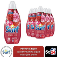 Surf Laundry Washing Liquid Detergent Peony & Rose 3.89 Litre, 144 Washes