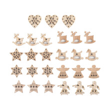 Décorations de Noël WinysinChristmas - Accessoires de Noël créatifs en bois à faire soi-même, style dessin animé, pour sapin de Noël et