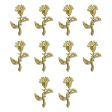 Happydeer10Pcs3D Adornos de uñas con forma de rosa, forma creativa, color vibrante, resistentes al óxido, artesanías de joyería decorativas de