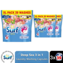 Surf 3 in 1 Laundry Washing Detergent Capsules Deep Sea, 117 Washes