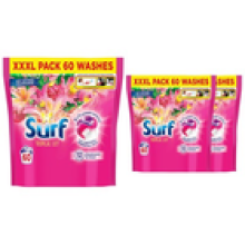 Surf 3 in 1 Laundry Washing Detergent Capsules Tropical Lily, 180 Washes
