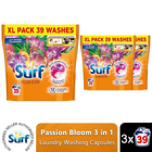 Surf 3 in 1 Laundry Washing Detergent Capsules Passion Bloom, 117 Washes