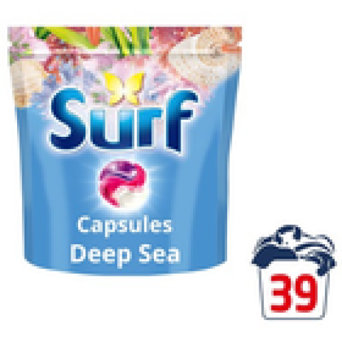 Surf Surf 3 in 1 Laundry Washing Detergent Capsules Deep Sea, 117 Washes 2