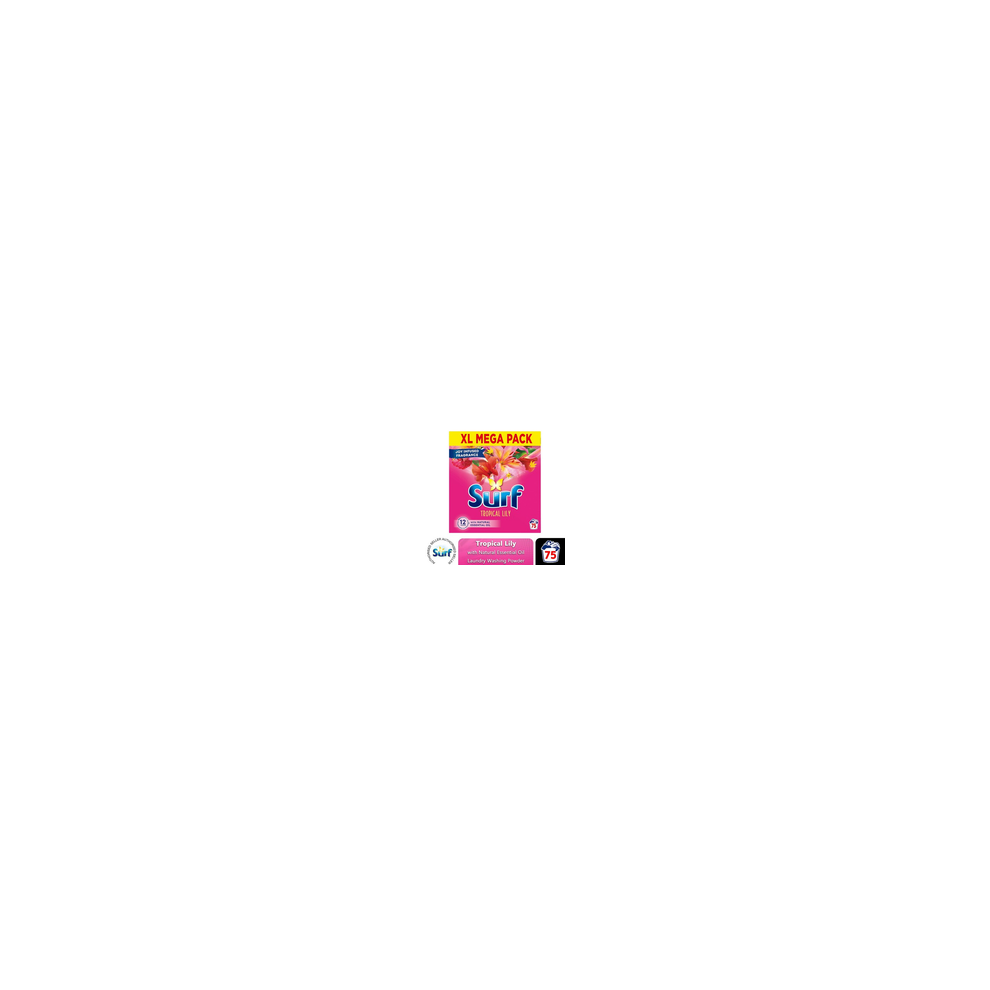 Surf Xl Mega Pack Tropical Lily Laundry Washing Powder 75 Washes, 3.75 Kg