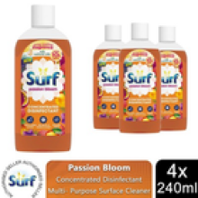 Surf Concentrated Disinfectant Passion Bloom Multi-Purpose Cleaner, 240ml, 4pk