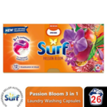 Surf 3 in 1 Laundry Washing Detergent Capsules Passion Bloom, 26 Washes